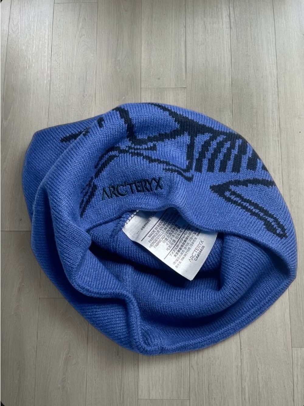 Arc'teryx Blue Knit Beanie with Black Logo Skeleton